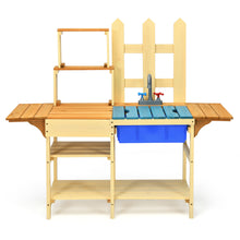 Load image into Gallery viewer, Gymax Wooden Kids Pretend Kitchen Play Set Outdoor Cooking Toy Gift Toddler Child