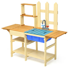 Load image into Gallery viewer, Gymax Wooden Kids Pretend Kitchen Play Set Outdoor Cooking Toy Gift Toddler Child