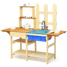 Load image into Gallery viewer, Gymax Wooden Kids Pretend Kitchen Play Set Outdoor Cooking Toy Gift Toddler Child