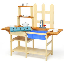 Load image into Gallery viewer, Gymax Wooden Kids Pretend Kitchen Play Set Outdoor Cooking Toy Gift Toddler Child