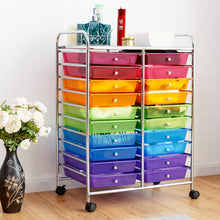 Load image into Gallery viewer, Gymax Office Rolling Cart 20 Storage Drawers Scrapbook Paper Studio Organizer Mutli Color
