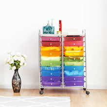 Load image into Gallery viewer, Gymax Office Rolling Cart 20 Storage Drawers Scrapbook Paper Studio Organizer Mutli Color