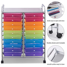 Load image into Gallery viewer, Gymax Office Rolling Cart 20 Storage Drawers Scrapbook Paper Studio Organizer Mutli Color