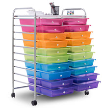 Load image into Gallery viewer, Gymax Office Rolling Cart 20 Storage Drawers Scrapbook Paper Studio Organizer Mutli Color