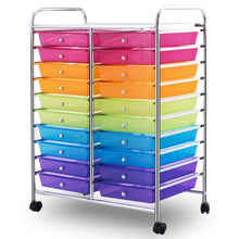 Load image into Gallery viewer, Gymax Office Rolling Cart 20 Storage Drawers Scrapbook Paper Studio Organizer Mutli Color
