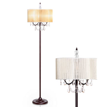 Load image into Gallery viewer, Gymax Elegant Design Sheer Shade Floor Lamp Light w/ Hanging Crystals LED Bulbs