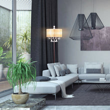 Load image into Gallery viewer, Gymax Elegant Design Sheer Shade Floor Lamp Light w/ Hanging Crystals LED Bulbs