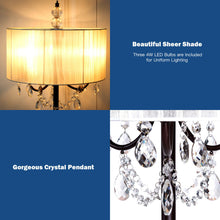 Load image into Gallery viewer, Gymax Elegant Design Sheer Shade Floor Lamp Light w/ Hanging Crystals LED Bulbs