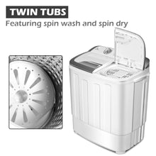 Load image into Gallery viewer, Gymax 8lbs Compact Mini Twin Tub Washing Machine Washer Spinner