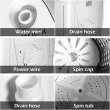 Load image into Gallery viewer, Gymax 8lbs Compact Mini Twin Tub Washing Machine Washer Spinner