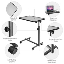 Load image into Gallery viewer, Gymax Overbed Rolling Table Over Bed Laptop Tray Tilting Top Gary