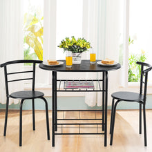 Load image into Gallery viewer, Gymax 3 Piece Dining Set Home Kitchen Furniture Table and 2 Chairs Black