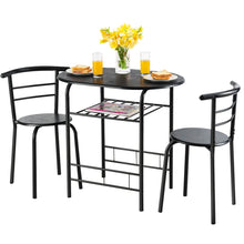 Load image into Gallery viewer, Gymax 3 Piece Dining Set Home Kitchen Furniture Table and 2 Chairs Black