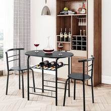 Load image into Gallery viewer, Gymax 3 Piece Dining Set Home Kitchen Furniture Table and 2 Chairs Black