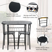 Load image into Gallery viewer, Gymax 3 Piece Dining Set Home Kitchen Furniture Table and 2 Chairs Black