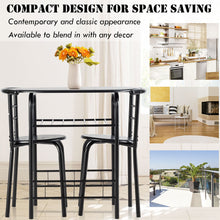 Load image into Gallery viewer, Gymax 3 Piece Dining Set Home Kitchen Furniture Table and 2 Chairs Black