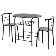 Load image into Gallery viewer, Gymax 3 Piece Dining Set Home Kitchen Furniture Table and 2 Chairs Black