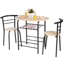 Load image into Gallery viewer, Gymax 3 Piece Dining Set Home Kitchen Furniture Table and 2 Chairs Natural