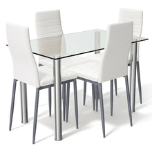 Load image into Gallery viewer, Gymax 5 Piece Table Chair Dining Set Glass Metal Kitchen Furniture