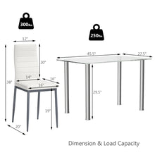 Load image into Gallery viewer, Gymax 5 Piece Table Chair Dining Set Glass Metal Kitchen Furniture