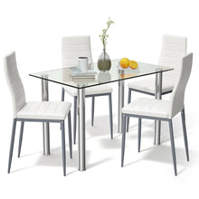 Load image into Gallery viewer, Gymax 5 Piece Table Chair Dining Set Glass Metal Kitchen Furniture