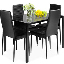 Load image into Gallery viewer, Gymax 5 Piece Table Chair Kitchen Dining Set Furniture Glass Metal