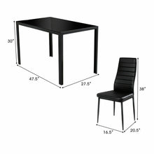 Load image into Gallery viewer, Gymax 5 Piece Table Chair Kitchen Dining Set Furniture Glass Metal