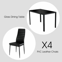 Load image into Gallery viewer, Gymax 5 Piece Table Chair Kitchen Dining Set Furniture Glass Metal