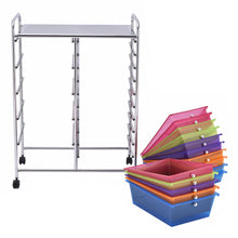 Load image into Gallery viewer, Gymax Rolling Storage Cart 15 Drawers Organize Shelf Office School