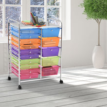 Load image into Gallery viewer, Gymax Rolling Storage Cart 15 Drawers Organize Shelf Office School