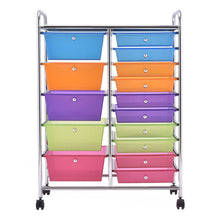 Load image into Gallery viewer, Gymax Rolling Storage Cart 15 Drawers Organize Shelf Office School