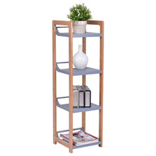 Load image into Gallery viewer, Gymax Bamboo 4 Tier Multifunction Storage Tower Rack Shelving Shelf Units Stand