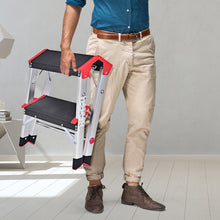 Load image into Gallery viewer, Gymax Folding Aluminum Lightweight Ladder 2 Step Non-Slip Platform Stool