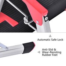 Load image into Gallery viewer, Gymax Folding Aluminum Lightweight Ladder 3 Step Non-Slip Platform Stool