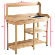 Load image into Gallery viewer, Gymax Potting Table Bench Outdoor Indoor Work Station Garden Planting Wood Shelves