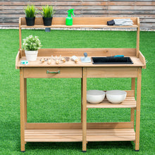 Load image into Gallery viewer, Gymax Potting Table Bench Outdoor Indoor Work Station Garden Planting Wood Shelves