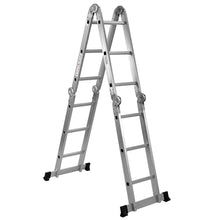 Load image into Gallery viewer, Gymax 12.5Ft Multi Purpose Folding EN131 Aluminum Scaffold Ladder Step