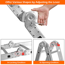 Load image into Gallery viewer, Gymax 12.5Ft Multi Purpose Folding EN131 Aluminum Scaffold Ladder Step