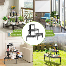 Load image into Gallery viewer, Gymax 3 Tier Corner Metal Flower Pot Pots Rack Plant Shelf Display Stair Step Ladder