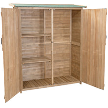 Load image into Gallery viewer, Gymax Garden Outdoor Wooden Storage Shed Cabinet Double Doors Fir Wood Lockers