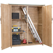 Load image into Gallery viewer, Gymax Garden Outdoor Wooden Storage Shed Cabinet Double Doors Fir Wood Lockers