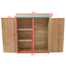 Load image into Gallery viewer, Gymax Garden Outdoor Wooden Storage Shed Cabinet Double Doors Fir Wood Lockers