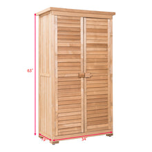 Load image into Gallery viewer, Gymax Outdoor 63'' Tall Wooden Garden Storage Shed Fir Wood Shutter Design Lockers