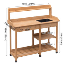 Load image into Gallery viewer, Gymax Outdoor Garden Potting Bench Lawn Patio Table Storage Shelf Work Station