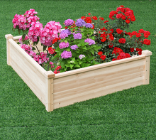 Load image into Gallery viewer, Gymax Wooden Garden Bed Vegetable Flower Raised Square Planter Kit Outdoor Garden