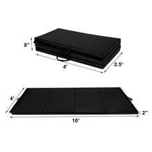 Load image into Gallery viewer, Gymax Black 4'x10'x2'' Folding Panel Gym Fitness Exercise Gymnastics Mat