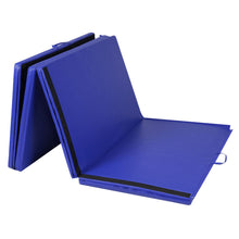 Load image into Gallery viewer, Gymax Blue 4'x10'x2'' Folding Exercise Gym Mats Stretching Yoga Gymnastics Mat