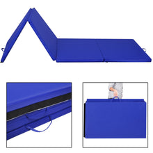 Load image into Gallery viewer, Gymax Blue 4'x10'x2'' Folding Exercise Gym Mats Stretching Yoga Gymnastics Mat