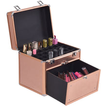 Load image into Gallery viewer, Gymax Nail Accessories Organizer Makeup Case Polish Travel Box Panel With Drawer
