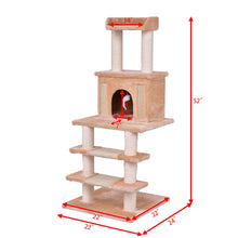 Load image into Gallery viewer, Gymax 52'' Cat Tree Pet Kitten Play House Tower Condo Scratching Post w Rope and Mouse